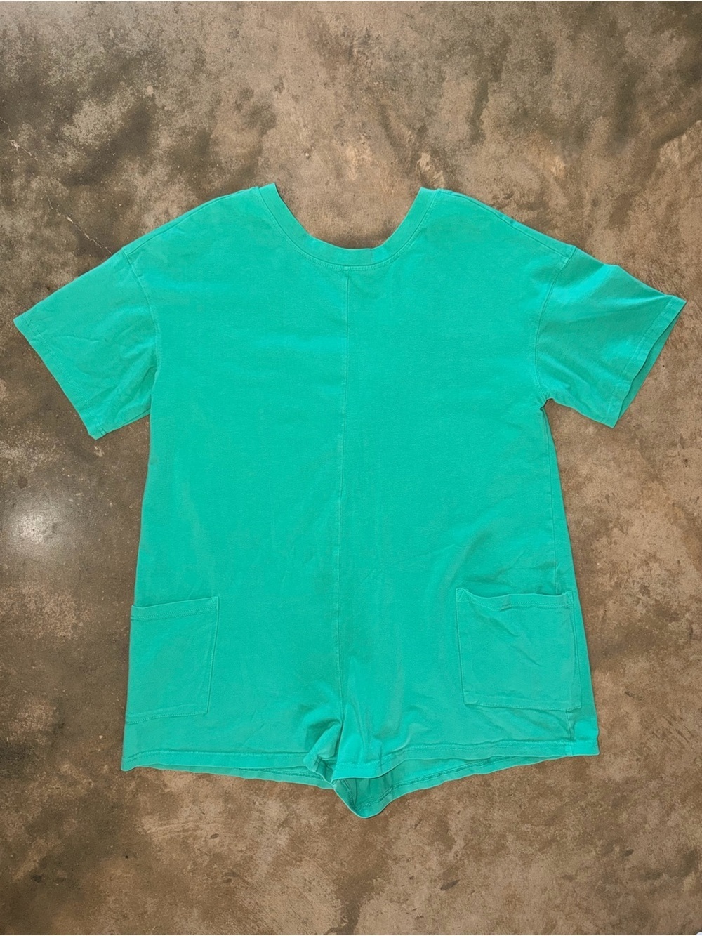 Kelly Green Reversible Romper Pocketed Lounge Casual Stretch Small